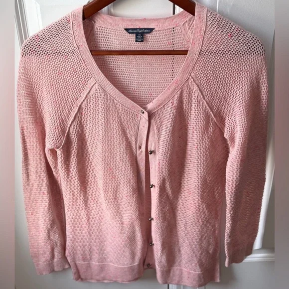 American Eagle Speckled Confetti Knit Cardigan Sz L - Picture 3 of 9